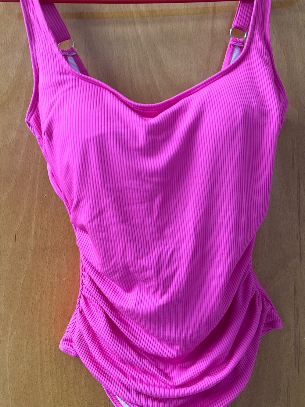 Amazon Ribbed One-Piece Swimsuit in Hot Pink